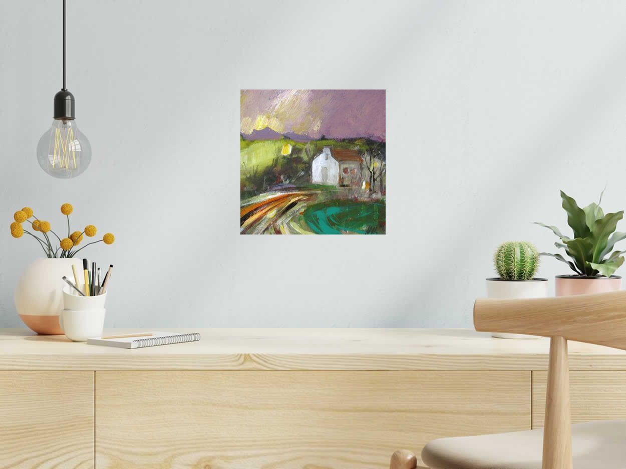 Peinture SELO - M de IVAN TZONEV dans un intérieur – 29 × 29 cm