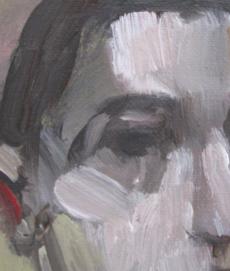 Peinture TETE 4 de IVAN TZONEV dans un intérieur – 20 × 20 cm