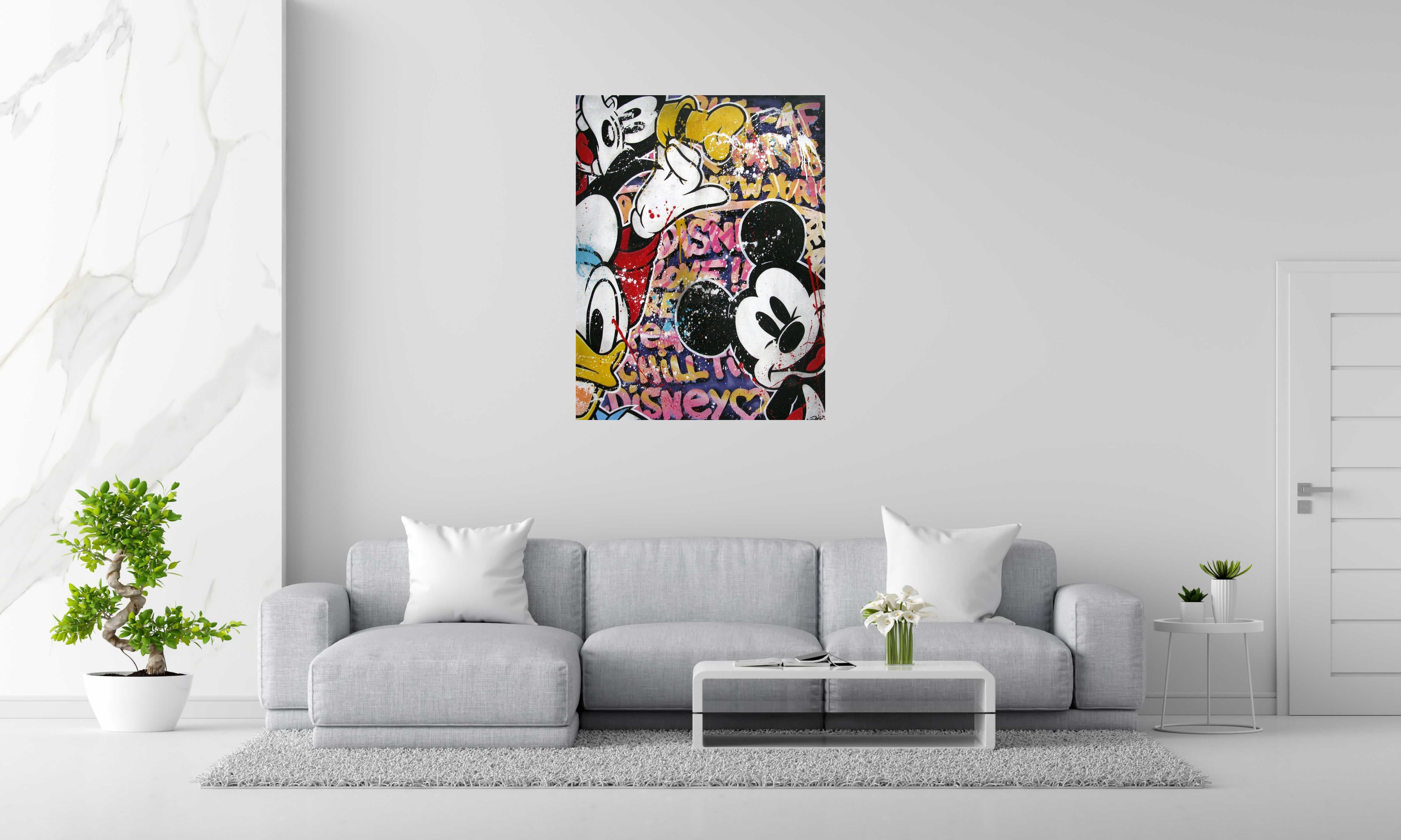 Peinture MICKEY AND FRIENDS de JUG dans un intérieur – 89 × 116 cm