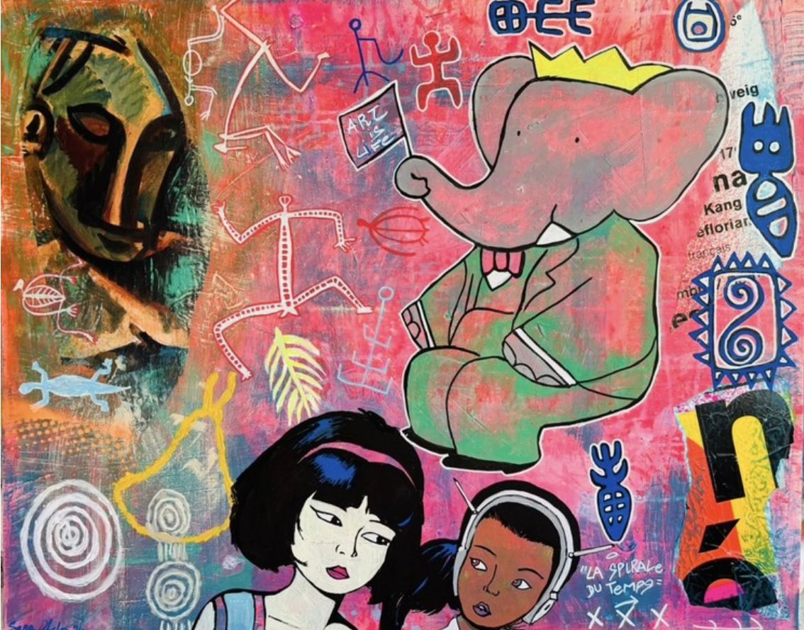 Peinture format xxl Art is life – SARA CHELOU – 100 × 81 cm