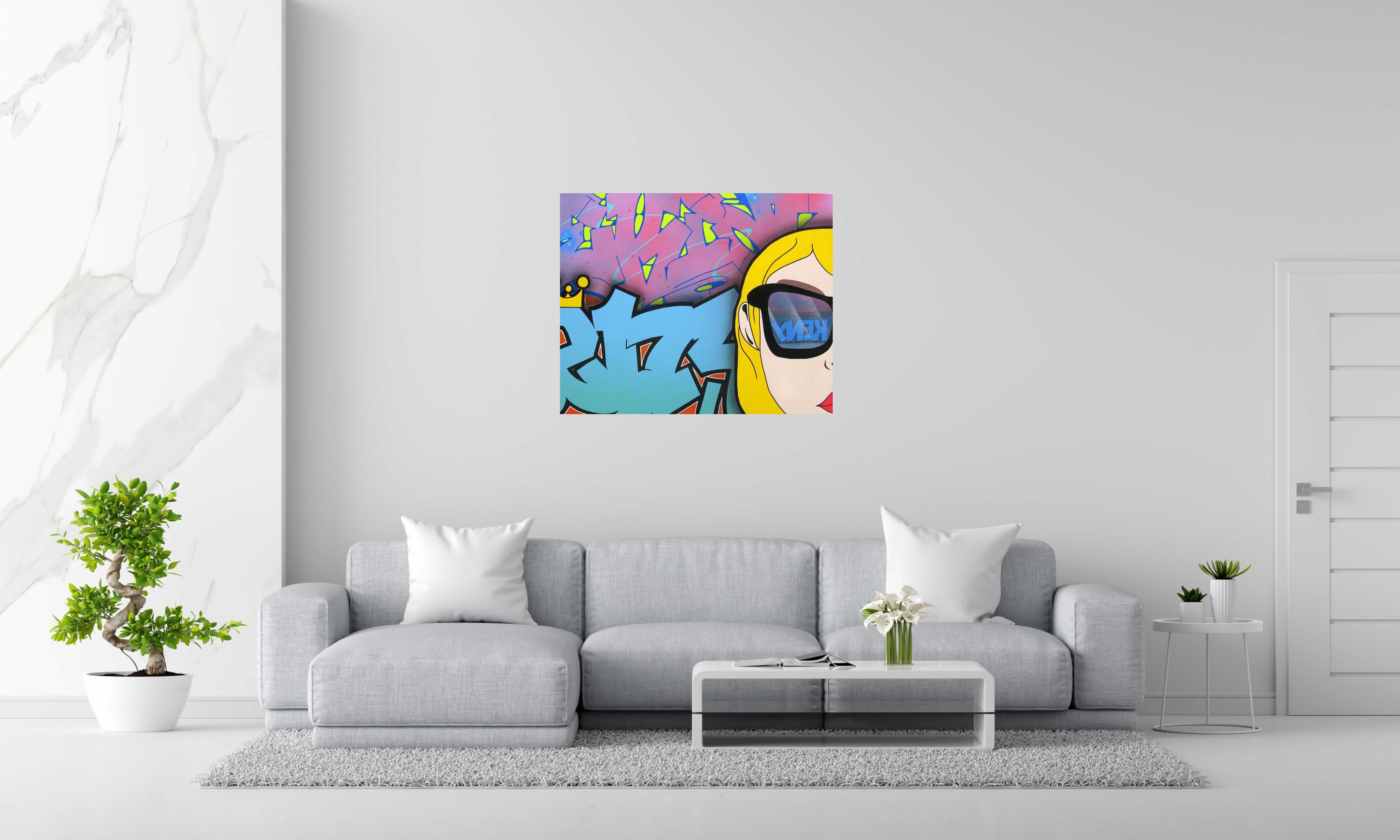 Peinture GIRLZ de KENY dans un intérieur – 81 × 100 cm