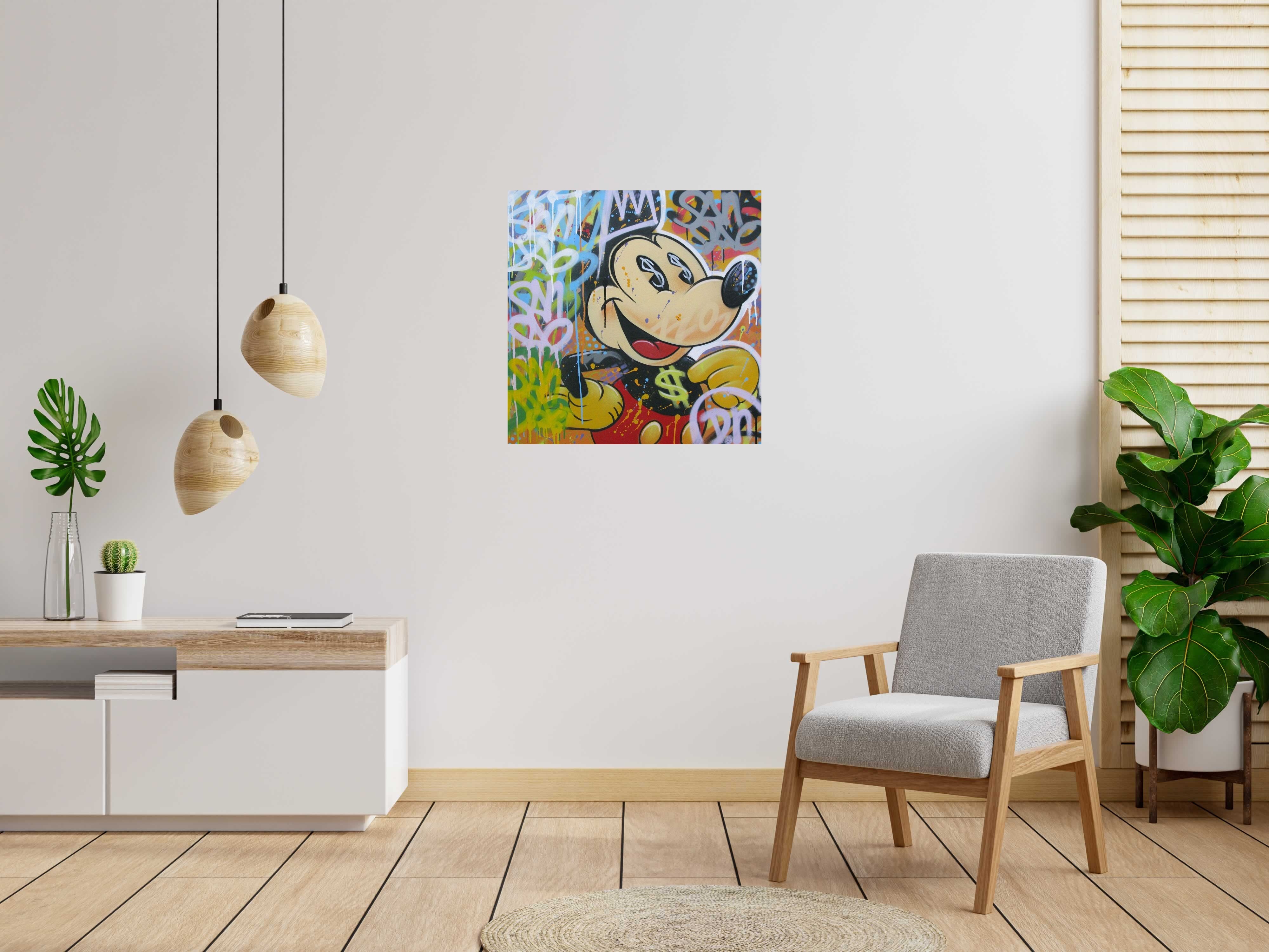 Peinture MICK LE VENDU de DN dans un intérieur – 80 × 80 cm