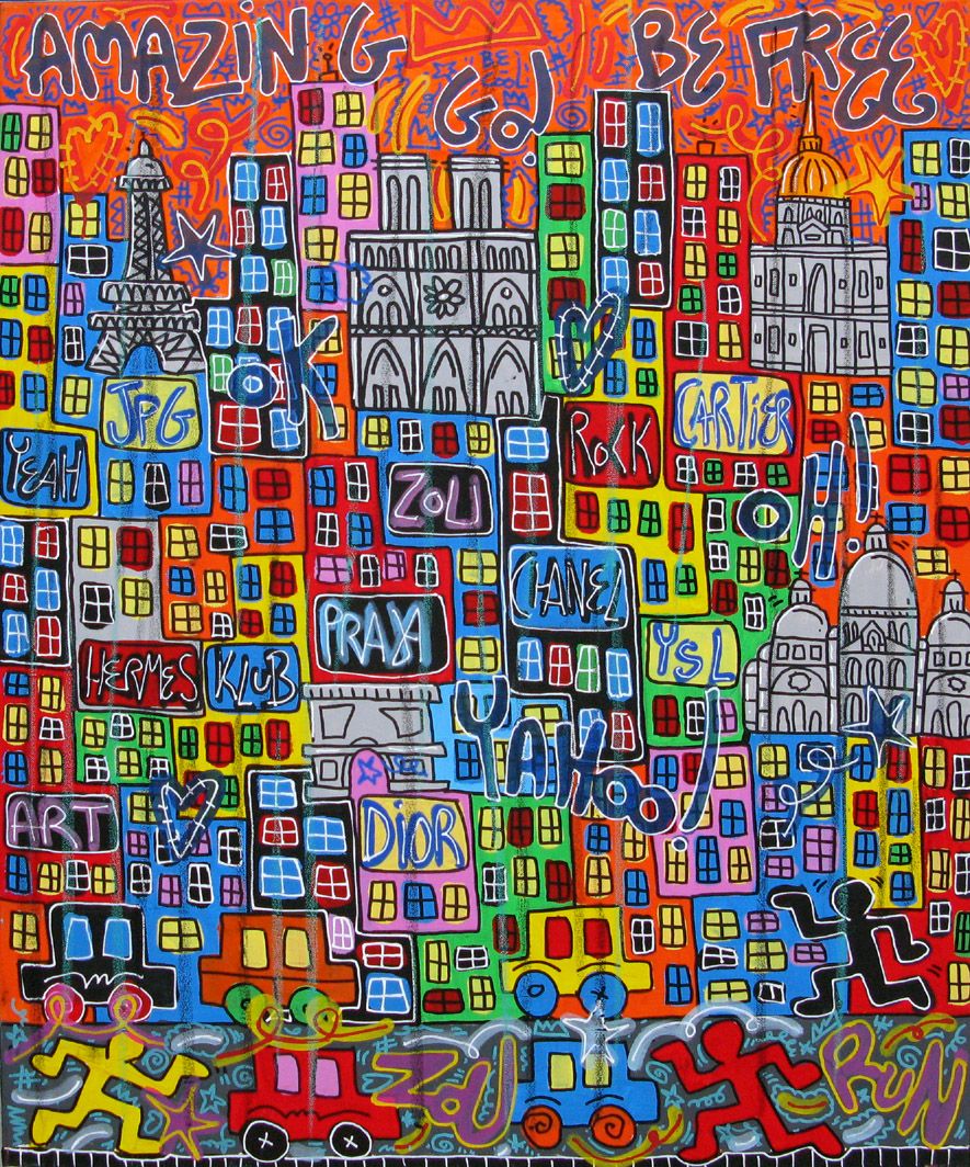 Peinture grand format Free paris – RICO SAB – 100 × 80 cm