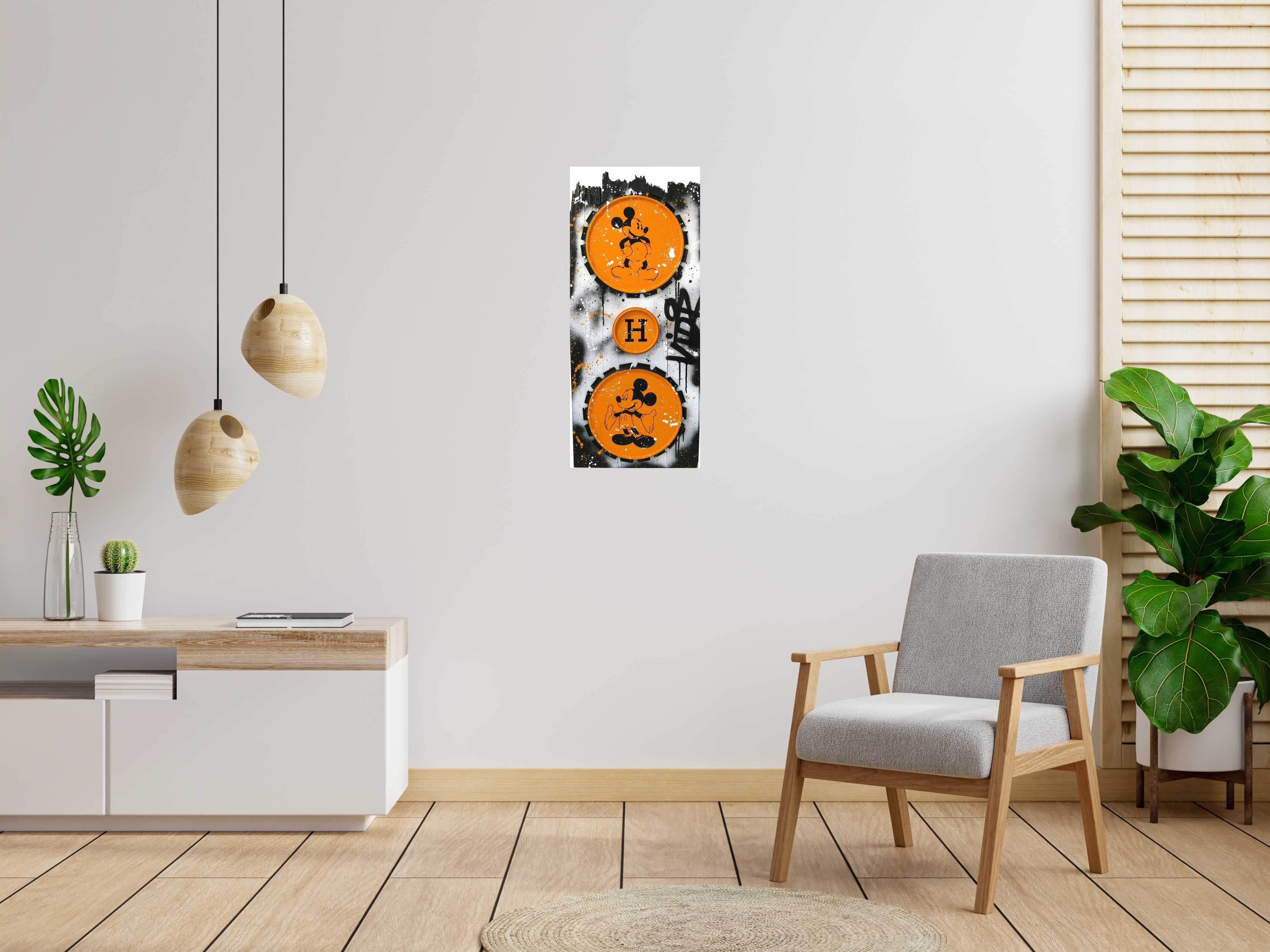 Peinture MICKEY AND MICKEY de VIDIZ dans un intérieur – 95 × 41 cm
