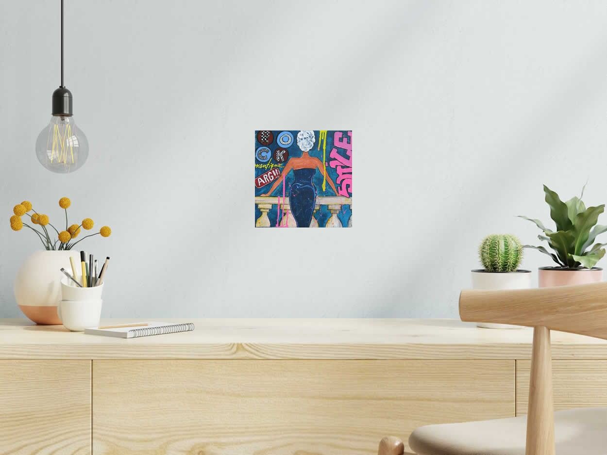 Peinture ROCK MANTIQUE de CACOU dans un intérieur – 20 × 20 cm