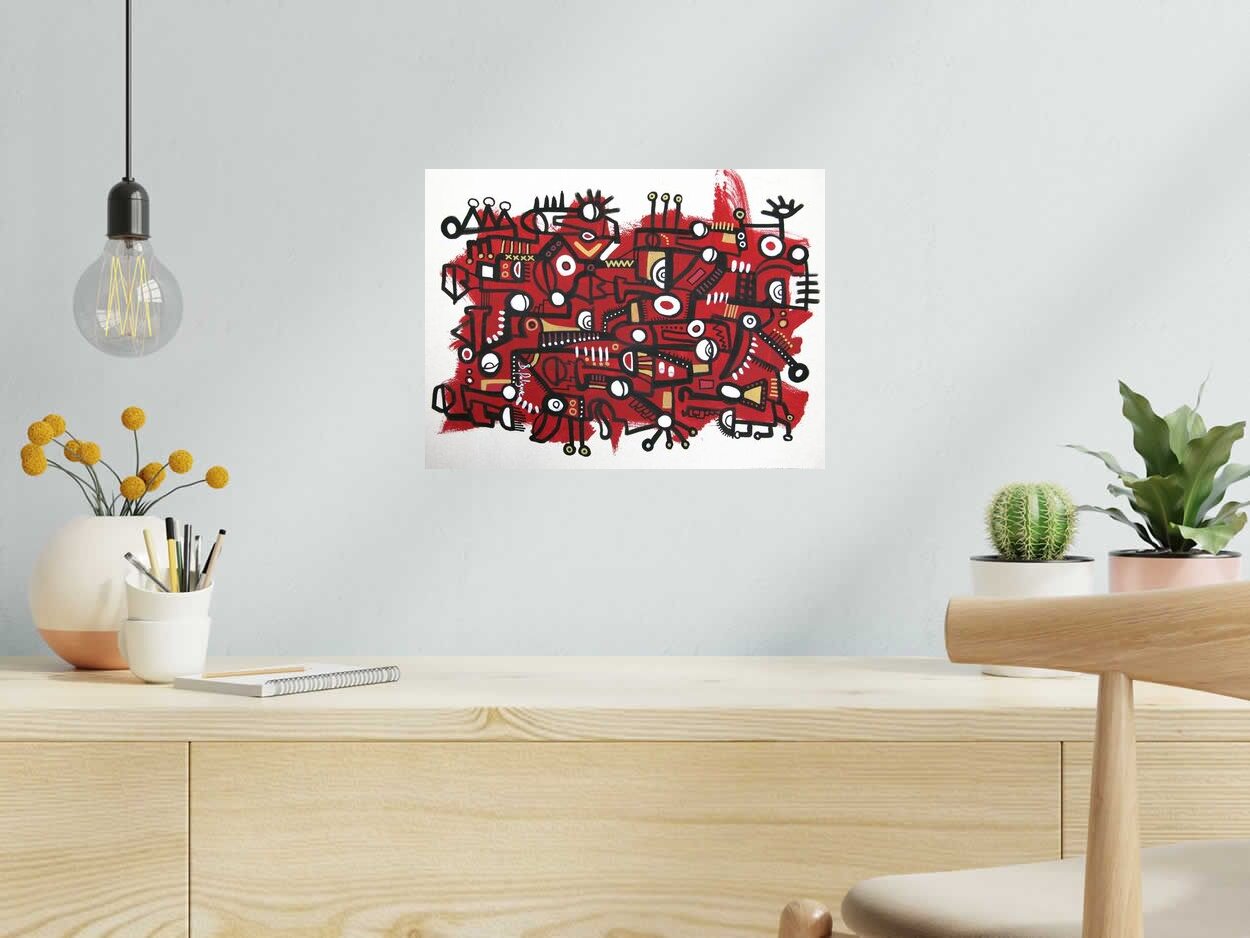 Peinture Dazed 3 de Daniel De POLIGNAC dans un intérieur – 30 × 40 cm