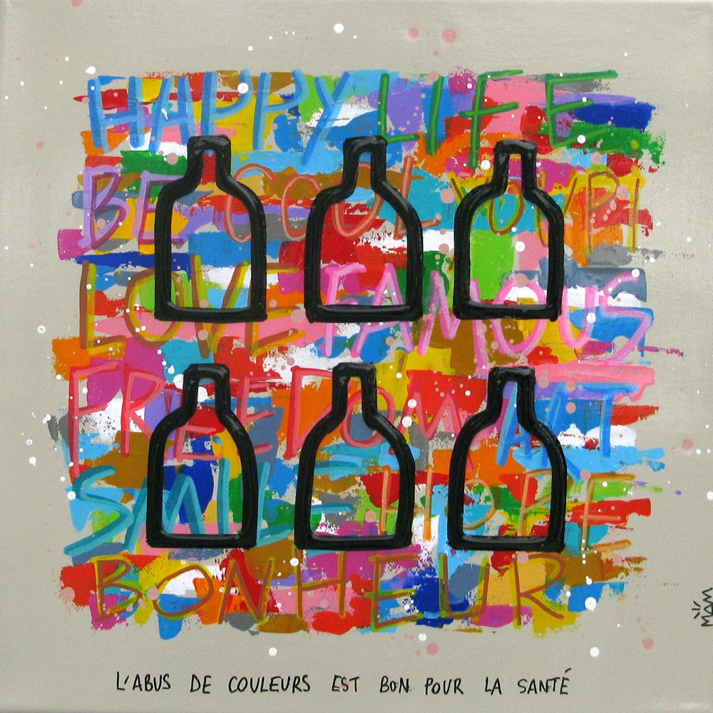 Peinture graphique petit format Abus – MAM – 30 × 30 cm