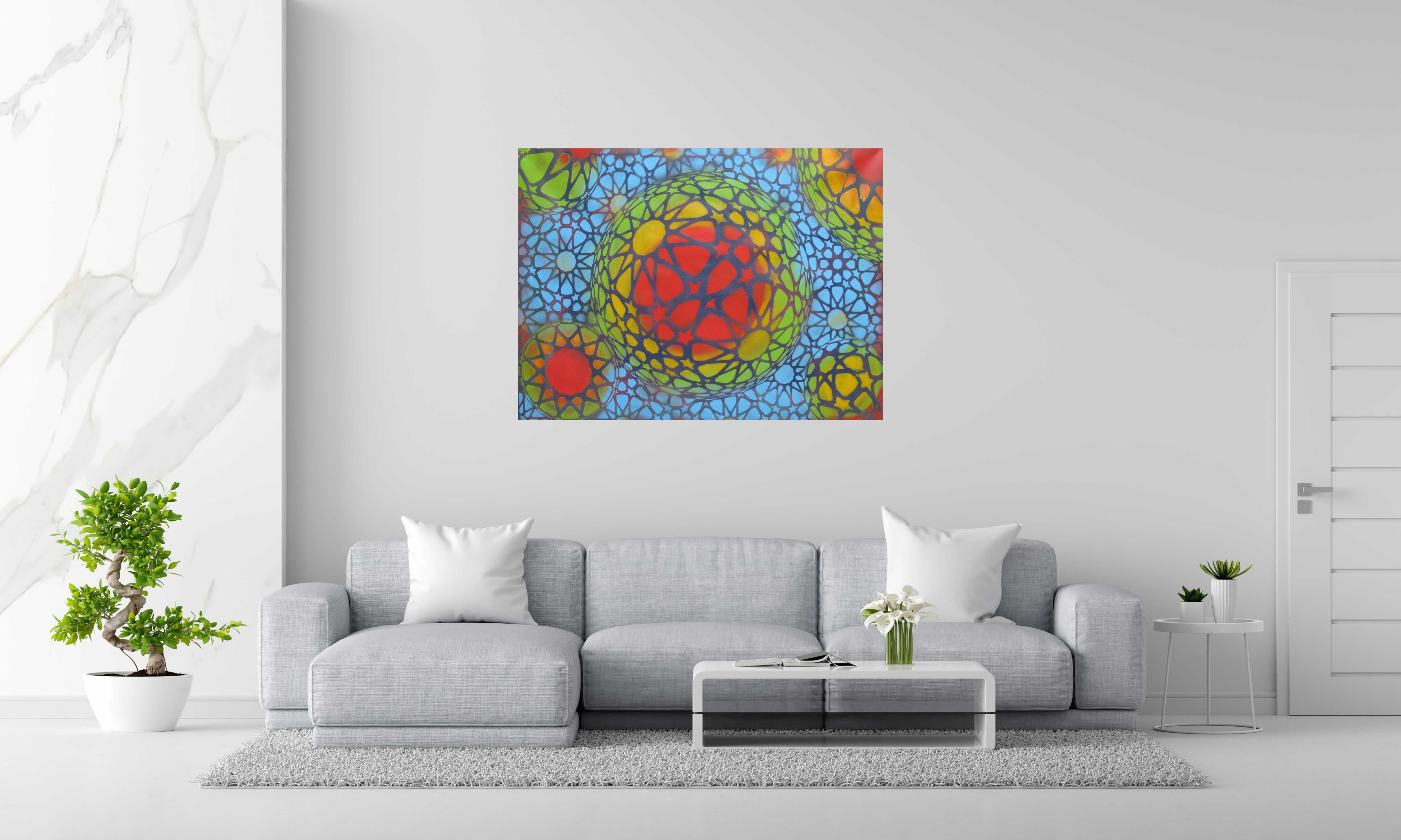 Peinture SANS TITRE de YANN GUINCHAN dans un intérieur – 97 × 130 cm