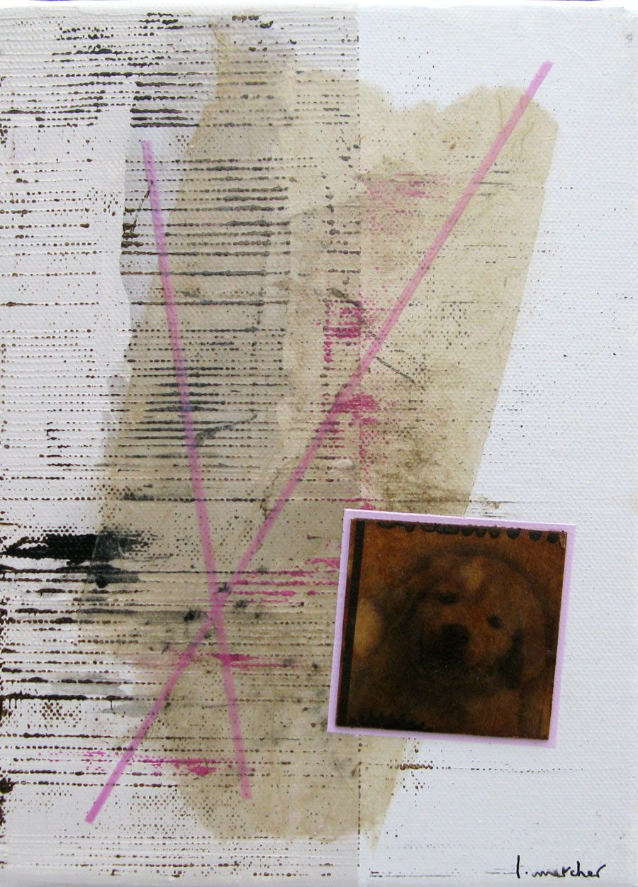 Peinture mer petit format beige PUPPY – LUDOVIC MERCHER – 22 × 16 cm