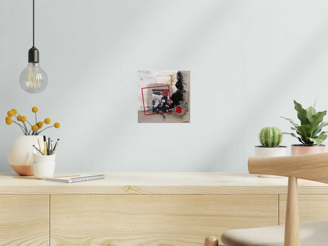 Peinture THIEF de LUDOVIC MERCHER dans un intérieur – 20 × 20 cm