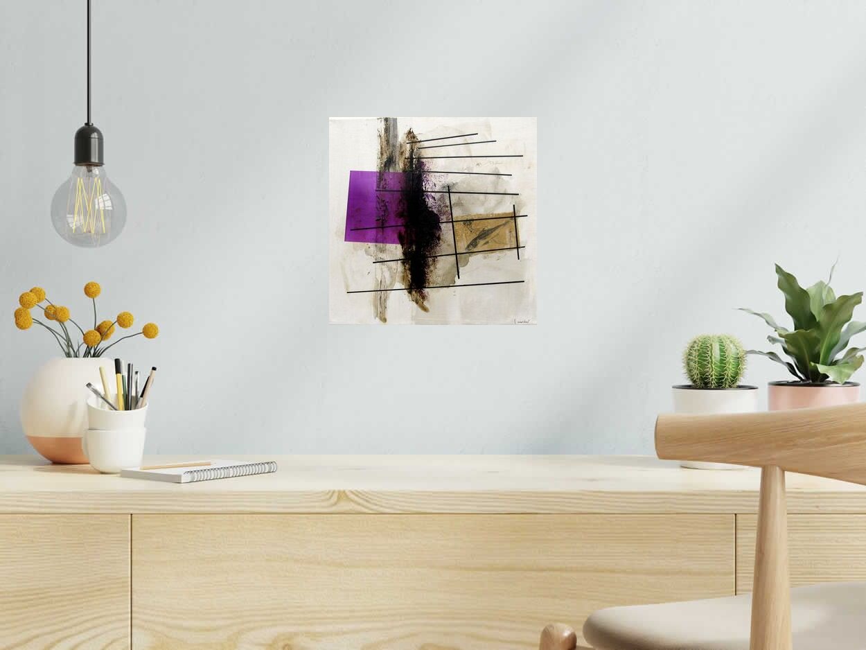 Peinture UNDER WATER de LUDOVIC MERCHER dans un intérieur – 30 × 30 cm