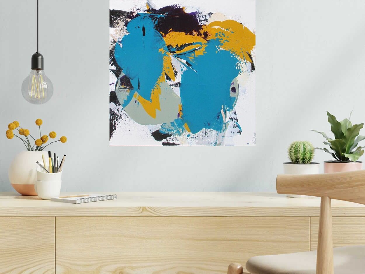 Peinture SAFRAN de CELINE WEBER dans un intérieur – 50 × 50 cm