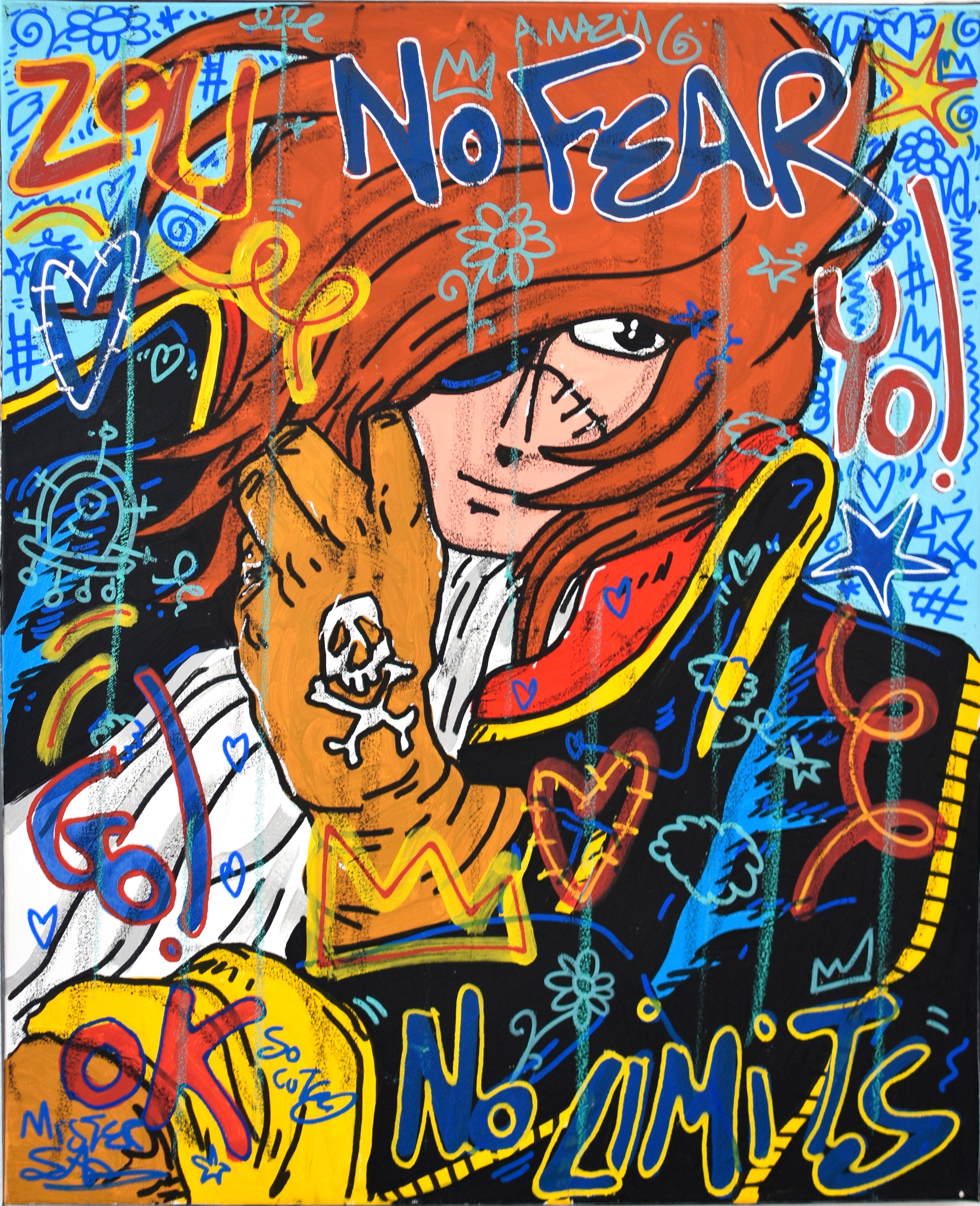 Peinture moyen format No fear Albator – RICO SAB – 50 × 61 cm