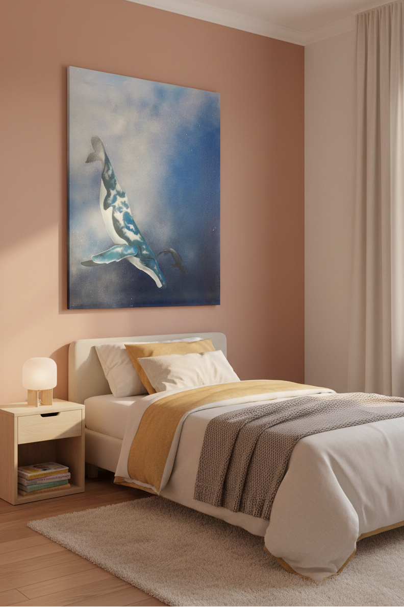 Peinture Océan 05 de BDODET dans un intérieur – 73 × 92 cm