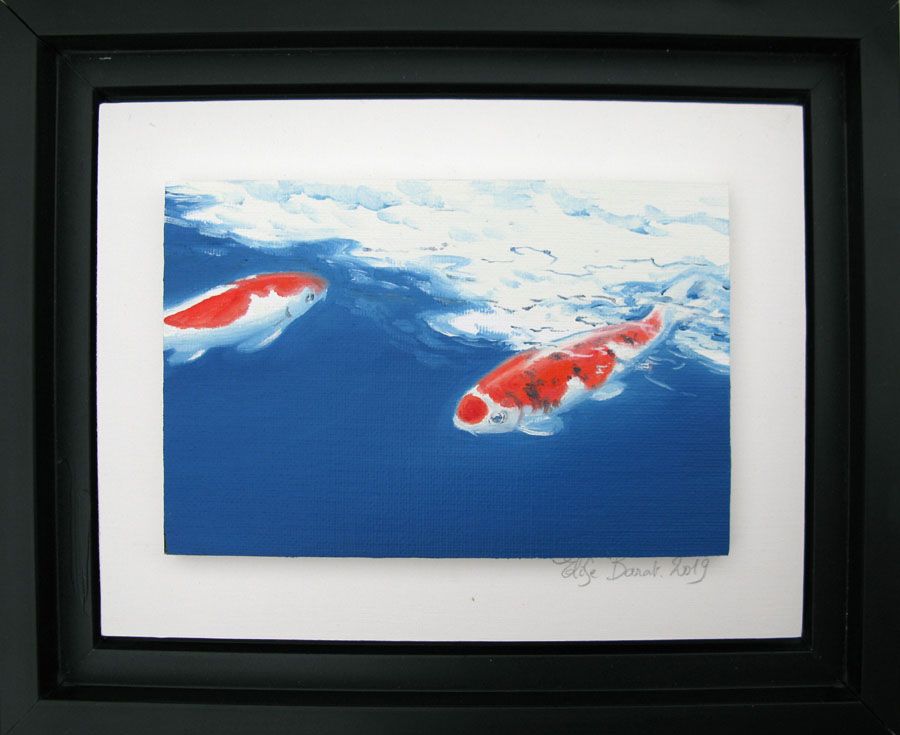 Peinture petit format bleu PETITE DANSE XIII – ELISE BARAT – 24 × 18 cm