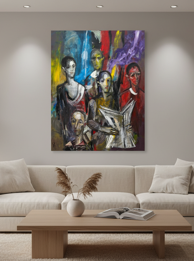 Peinture Silence - 1 de IVAN TZONEV dans un intérieur – 114 × 146 cm