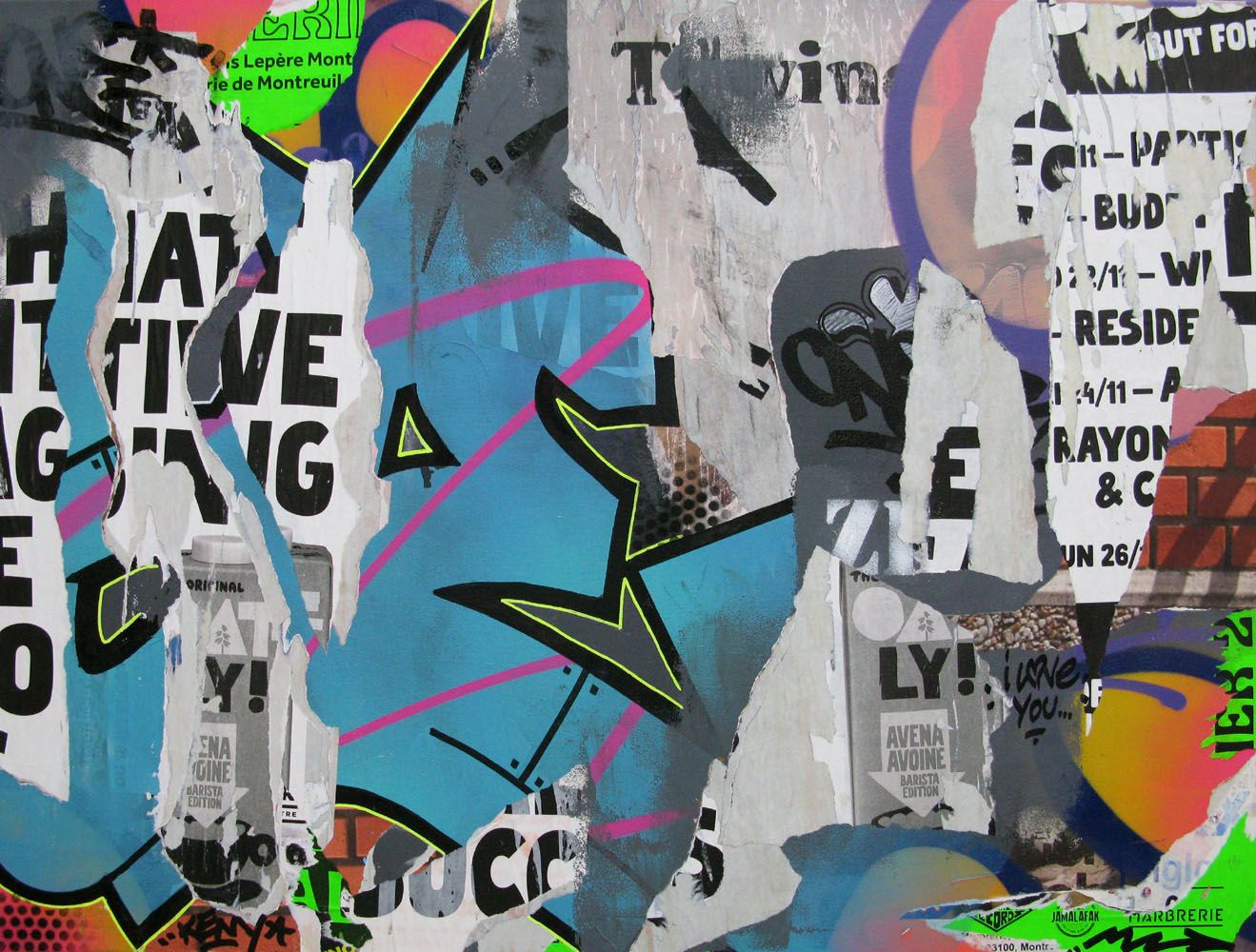 Peinture street art format xxl Twins – KENY – 130 × 97 cm