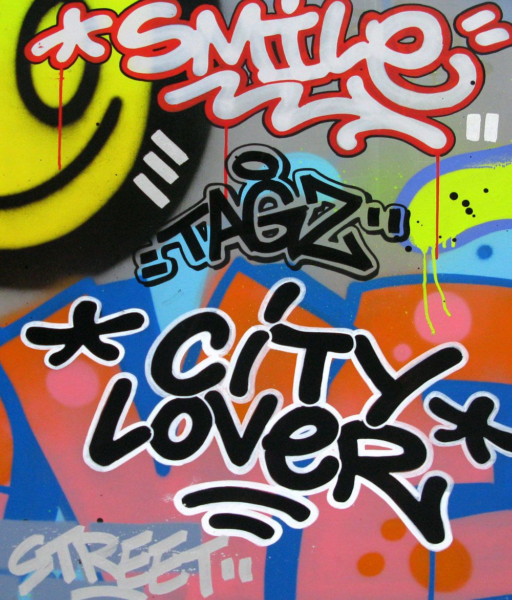 Peinture street art grand format CITY LOVER – KENY – 92 × 73 cm