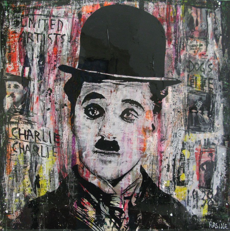 Peinture street art grand format CHARLIE – THIERRY RASINE – 80 × 80 cm
