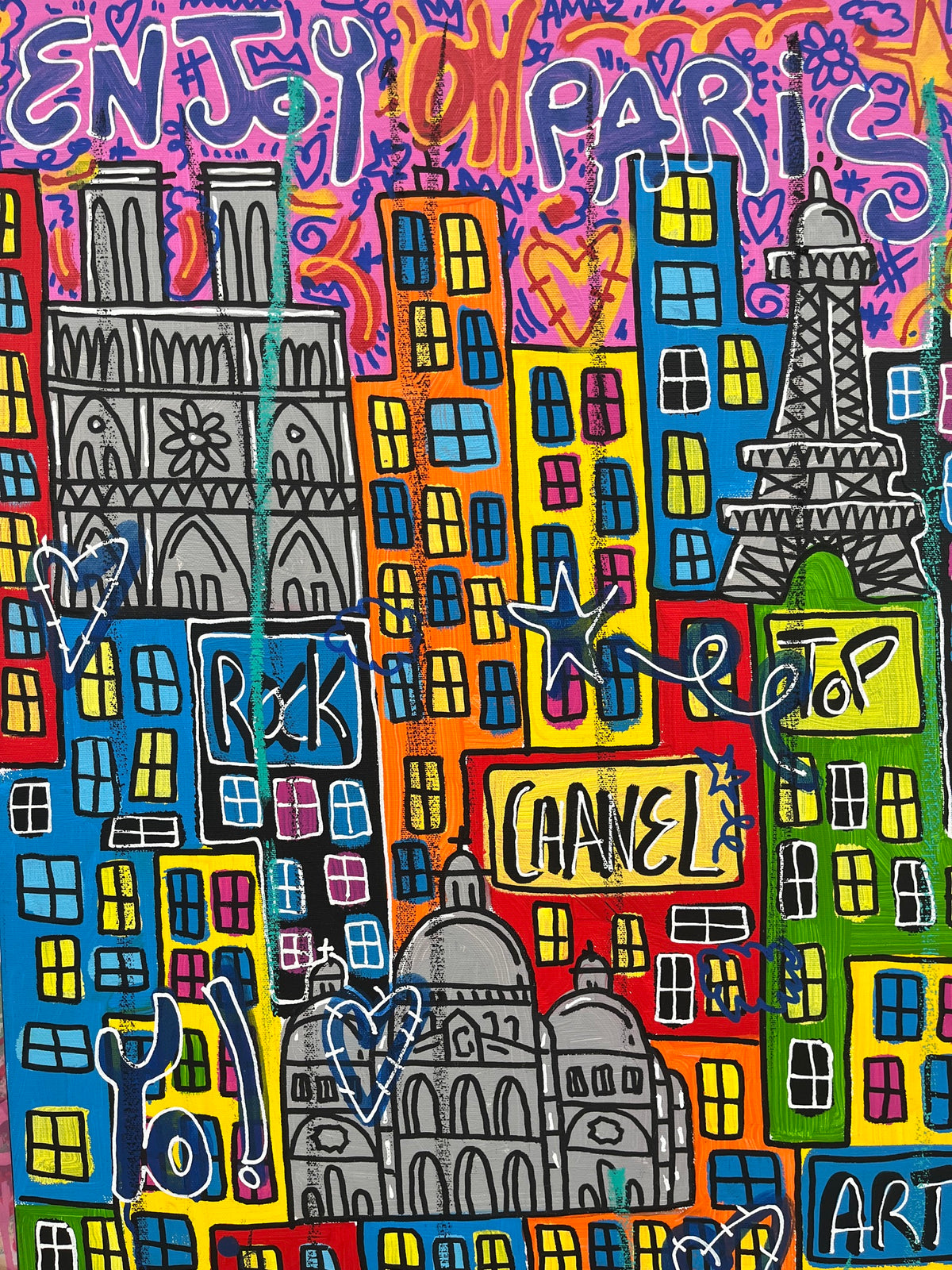 Peinture PARIS PARIS de RICO SAB dans un intérieur – 150 × 50 cm