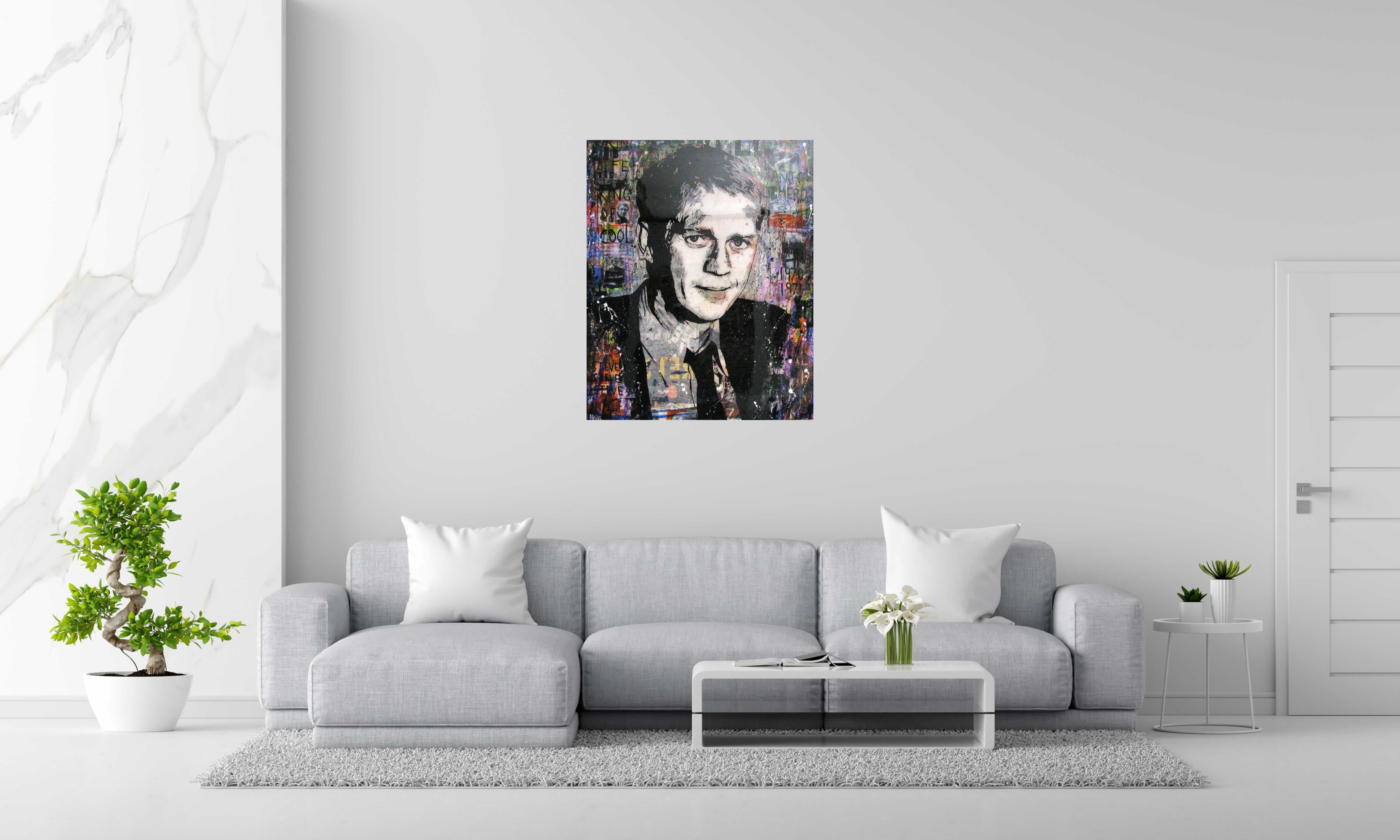 Peinture STEVE de THIERRY RASINE dans un intérieur – 100 × 81 cm
