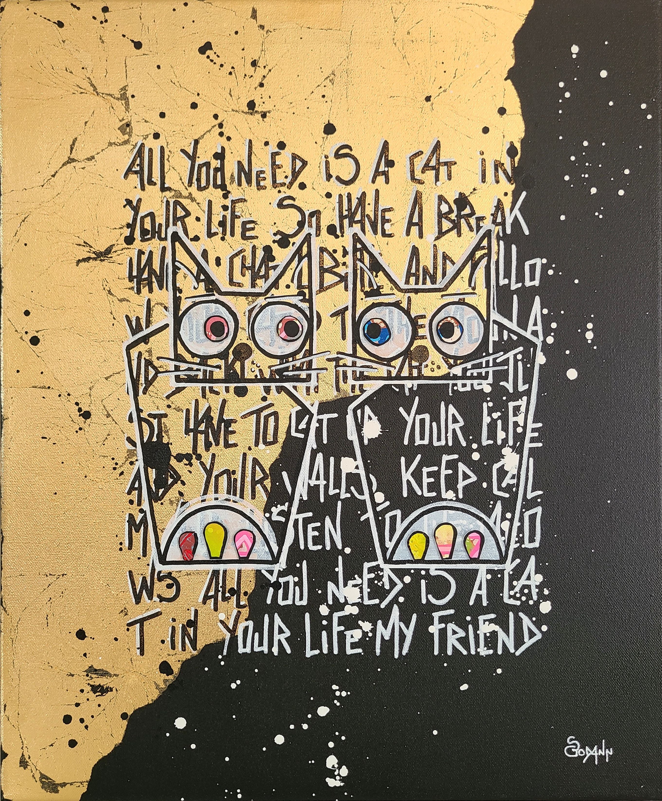 Peinture street art petit format I finally found you – Stephanie Godann – 38 × 46 cm
