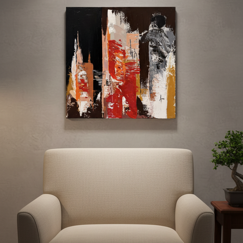 Peinture Regroupement des expressions 1 de FARID AMRAR pour salon nature – 50 × 50 cm
