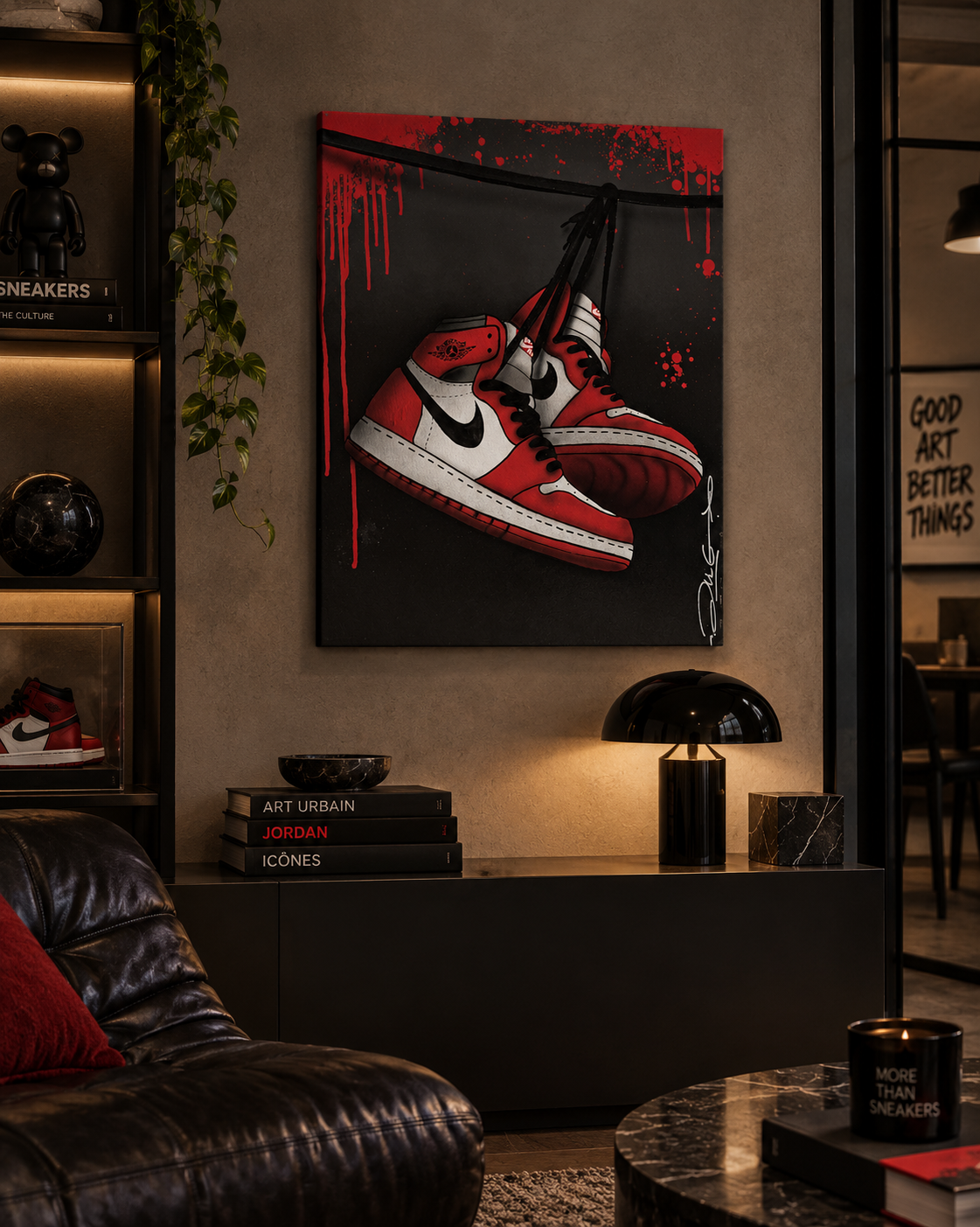 Peinture R Max de JUG dans un intérieur – 50 × 61 cm