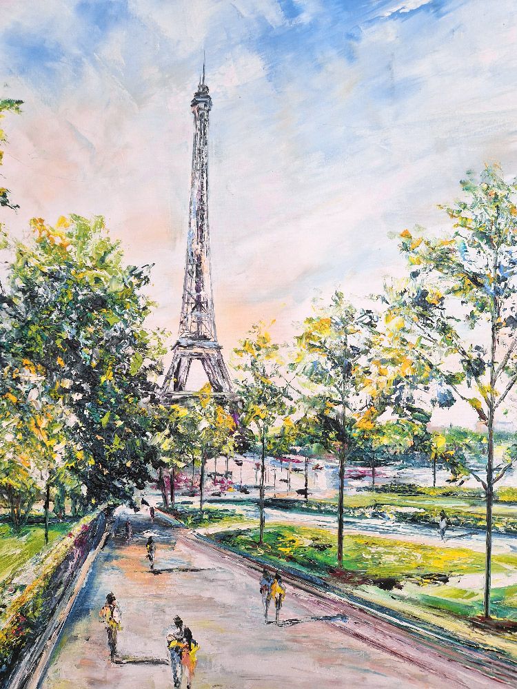 Tableau de PHIL a pour titre Jardins du Trocadéro, Paris style abstrait dim : PHILprix:700