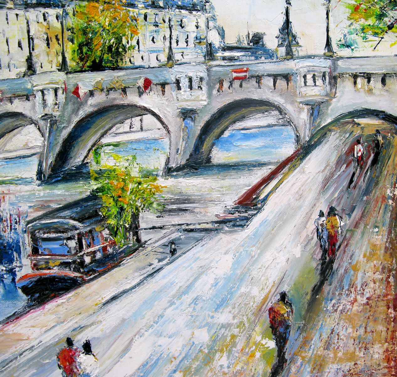 Tableau de PHIL a pour titre Pont neuf - Paris style figuratif dim : PHILprix:450