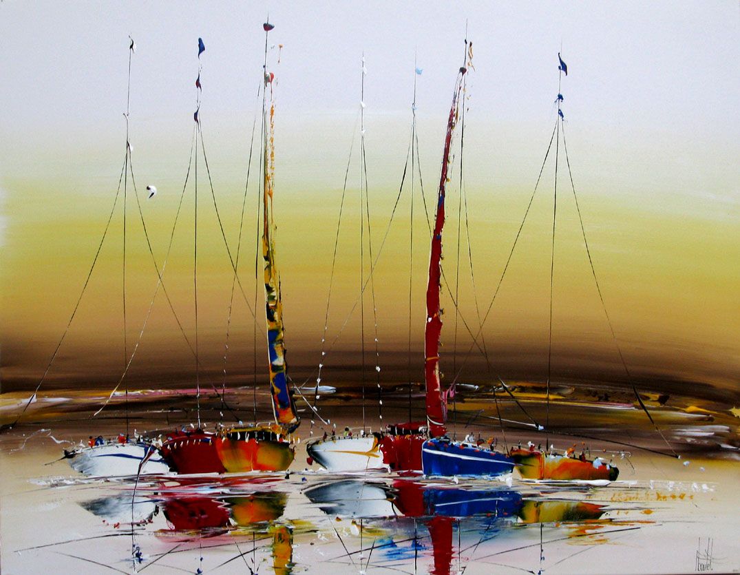 Tableau de F. BOUTET a pour titre MARINE ABSTRAITE 113 style figuratif dim : F. BOUTETprix:1000