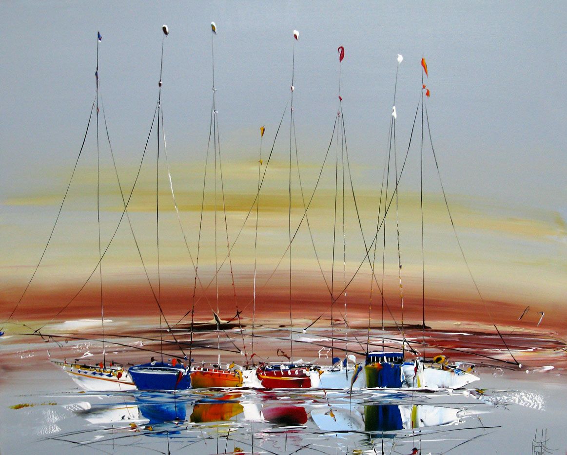 Tableau de F. BOUTET a pour titre MARINE ABSTRAITE 114 style figuratif dim : F. BOUTETprix:1000