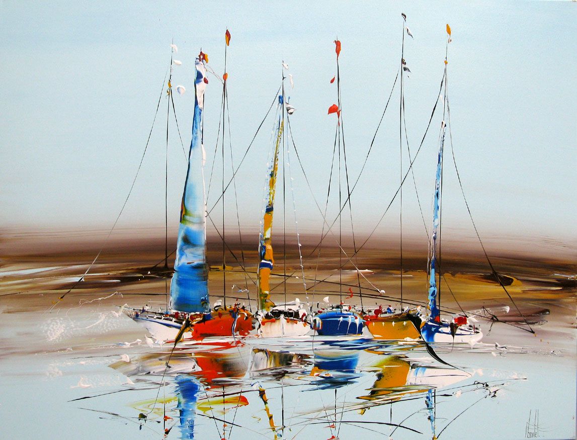 Tableau de F. BOUTET a pour titre MARINE ABSTRAITE 116 style abstrait dim : F. BOUTETprix:1000
