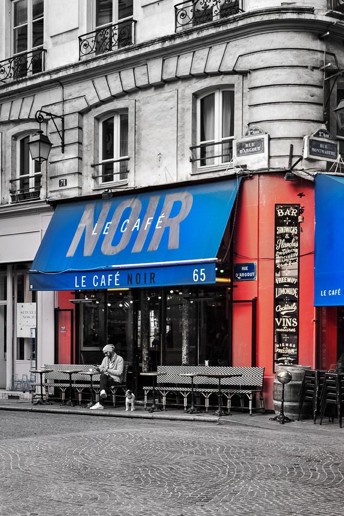 Photographie figuratif petit format blanc et noir CAFE NOIR – DOV ADJEDJ – 36 × 24 cm