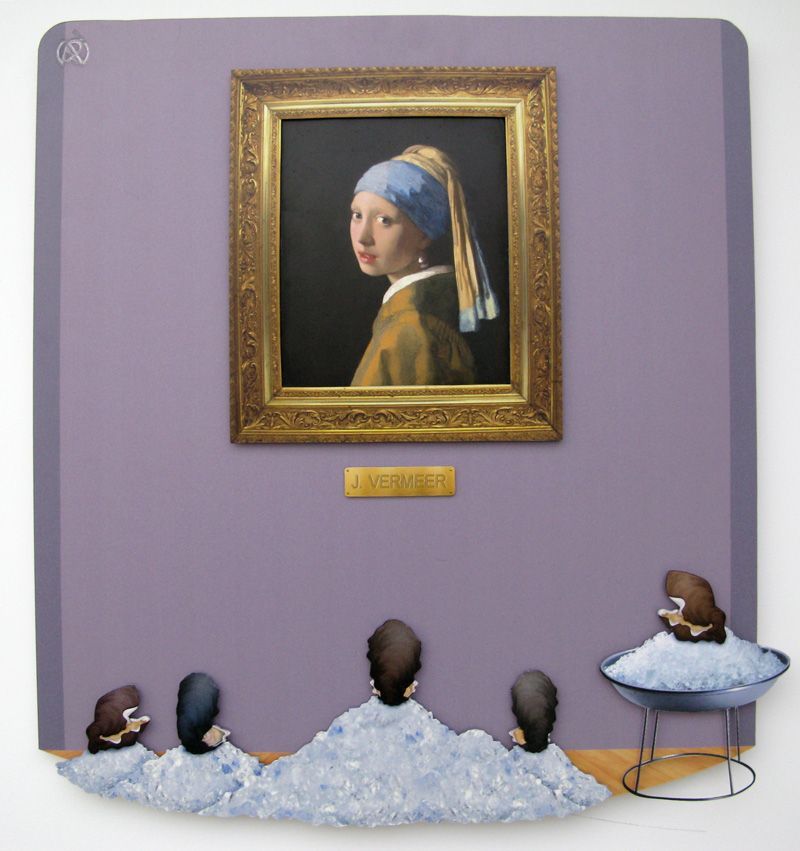 Tableau de L'ARTISTE PITRE a pour titre Pitre Vs Vermeer style figuratif, graphique dim : L'ARTISTE PITREprix:600