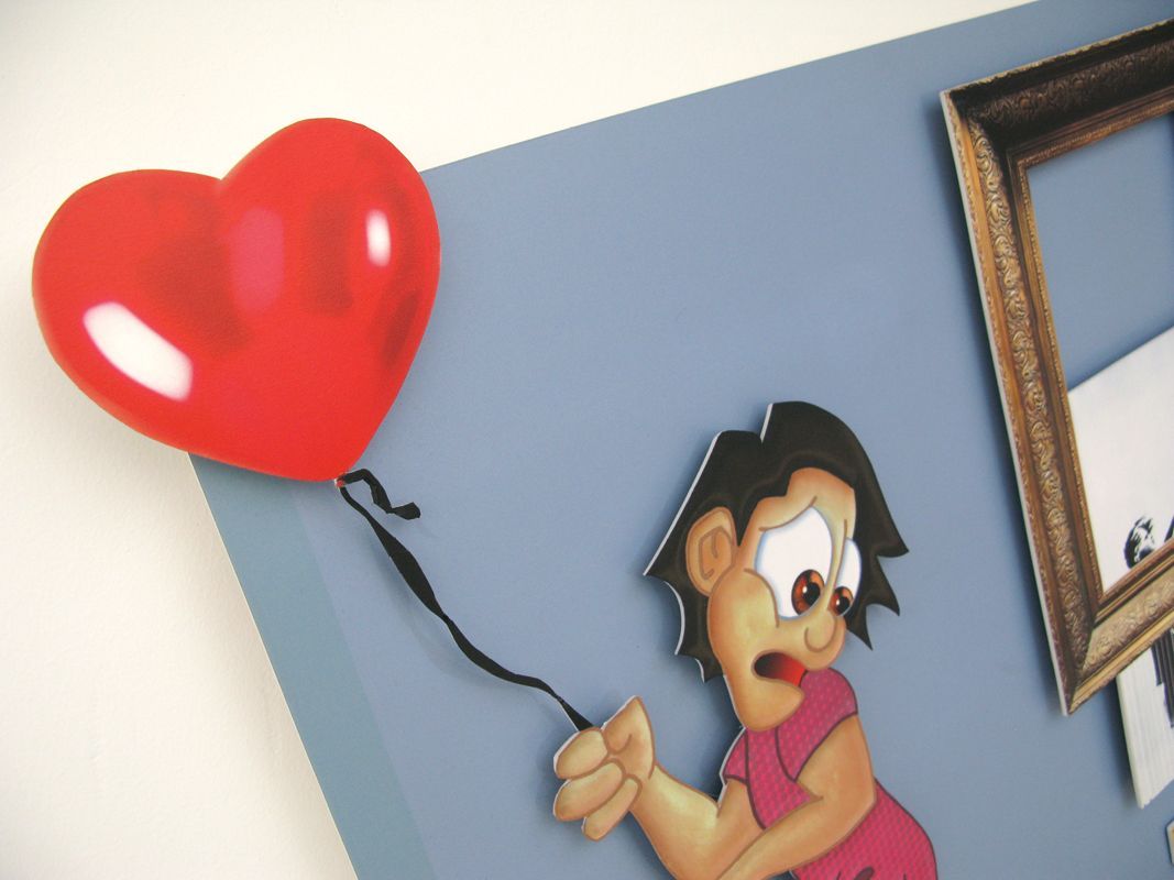 Tableau de L'ARTISTE PITRE a pour titre Pitre Vs Banksy style figuratif, graphique dim : L'ARTISTE PITREprix:600