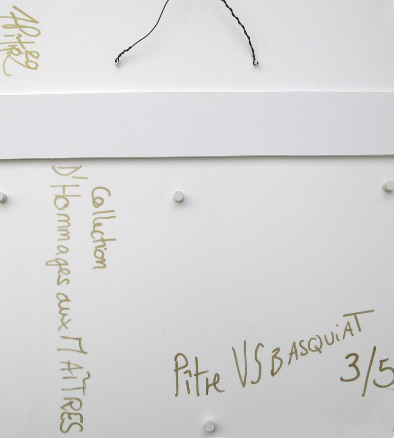 Tableau de L'ARTISTE PITRE a pour titre Pitre Vs Basquiat style figuratif, graphique dim : L'ARTISTE PITREprix:600
