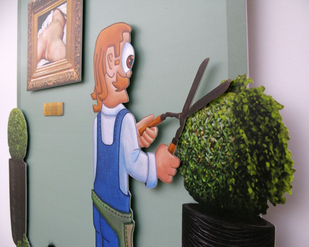 Tableau de L'ARTISTE PITRE a pour titre Pitre Vs Courbet style figuratif, graphique dim : L'ARTISTE PITREprix:600