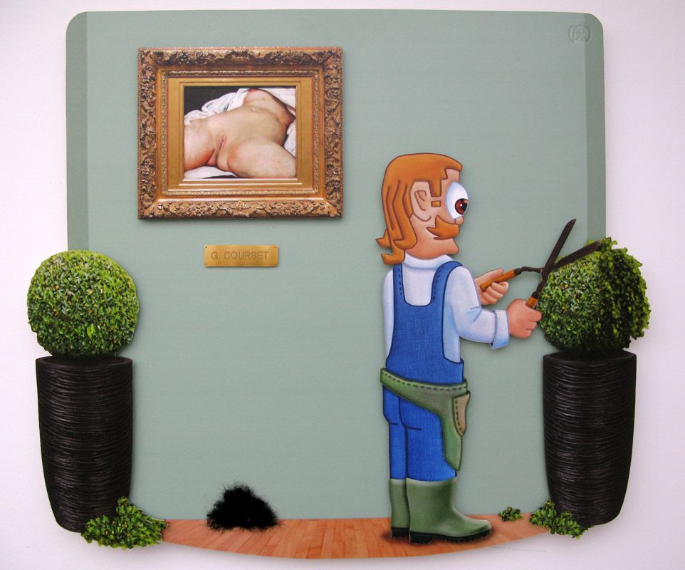 Tableau de L'ARTISTE PITRE a pour titre Pitre Vs Courbet style figuratif, graphique dim : L'ARTISTE PITREprix:600