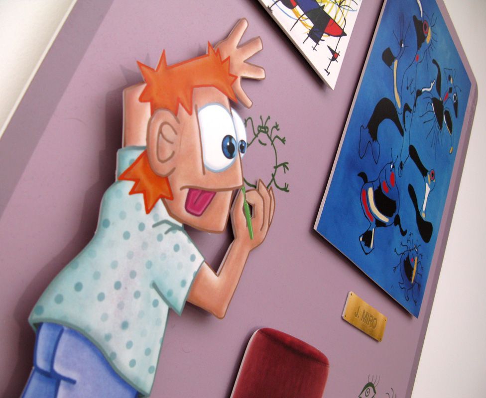 Tableau de L'ARTISTE PITRE a pour titre Pitre Vs Miro style figuratif, graphique dim : L'ARTISTE PITREprix:600