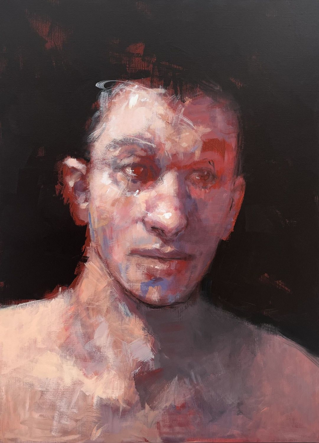 Tableau de MASSEBEUF Olivier a pour titre Portrait of young man style figuratif dim : MASSEBEUF Olivierprix:900