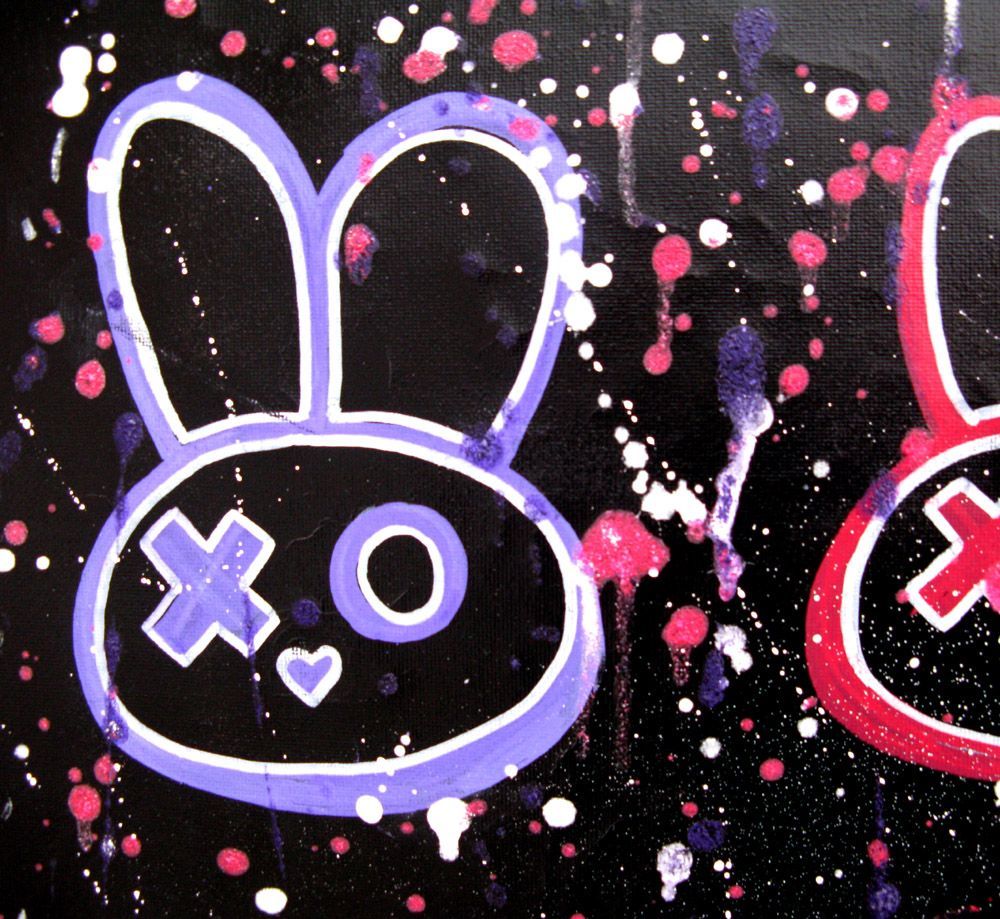 Tableau de LUSSY a pour titre rabbbit 6 style graffiti, street pop art dim : LUSSYprix:180