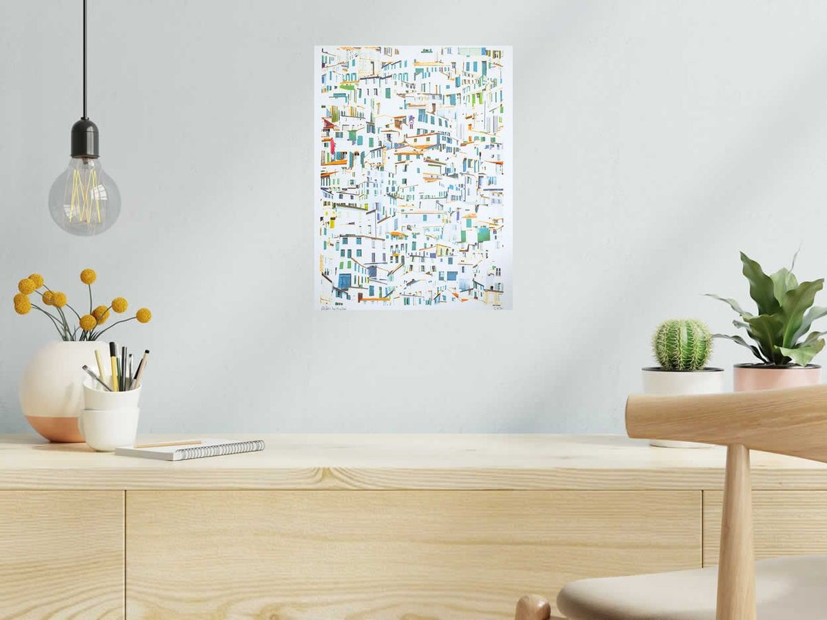 Risographie ILE DE RE (FRANCE) de GILLES INVERNIZZI dans un intérieur – 30 × 40 cm