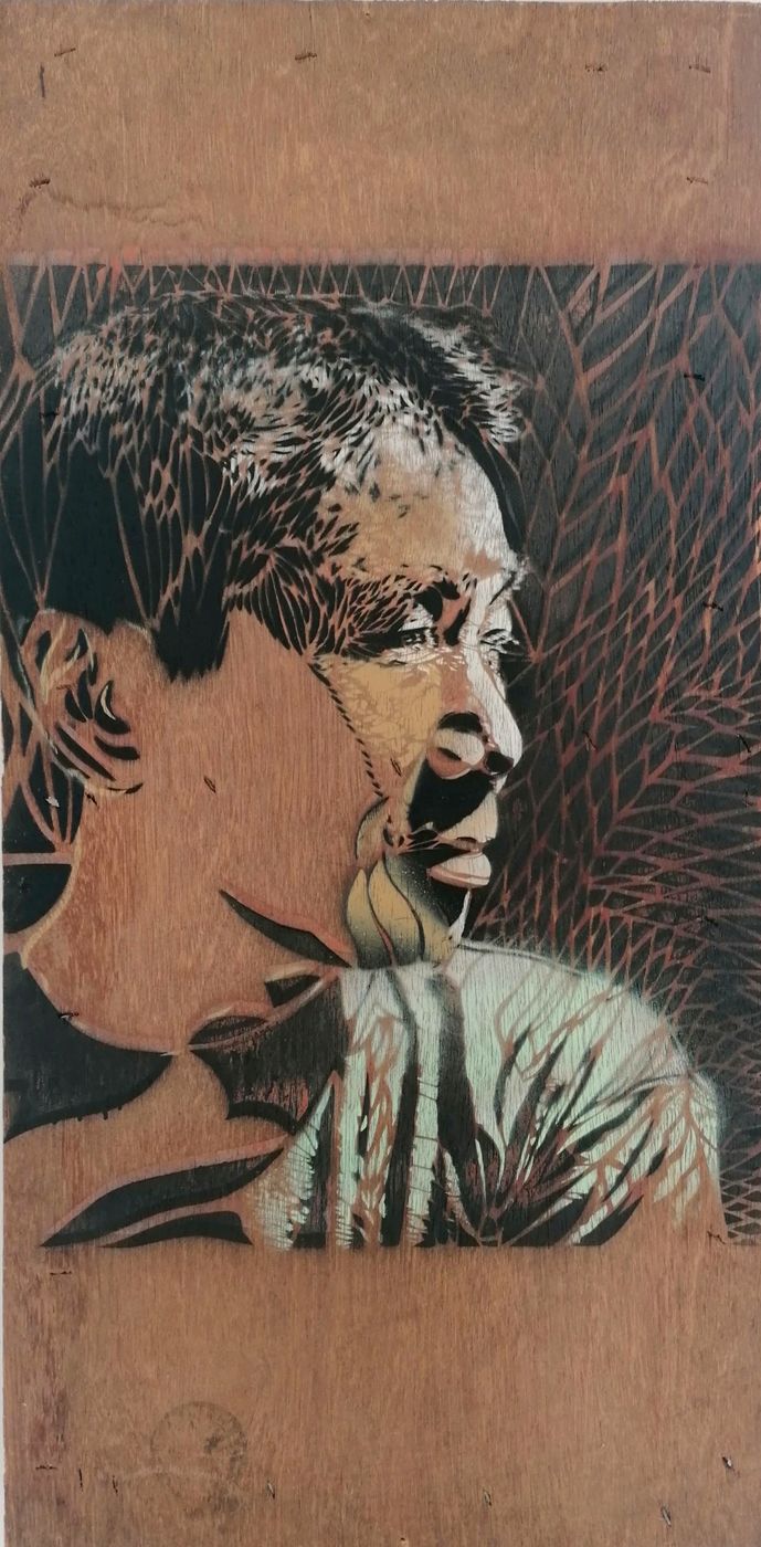 Sculpture figuratif moyen format Kafka sur le rivage – ARTISTE OUVRIER – 40 × 80 cm