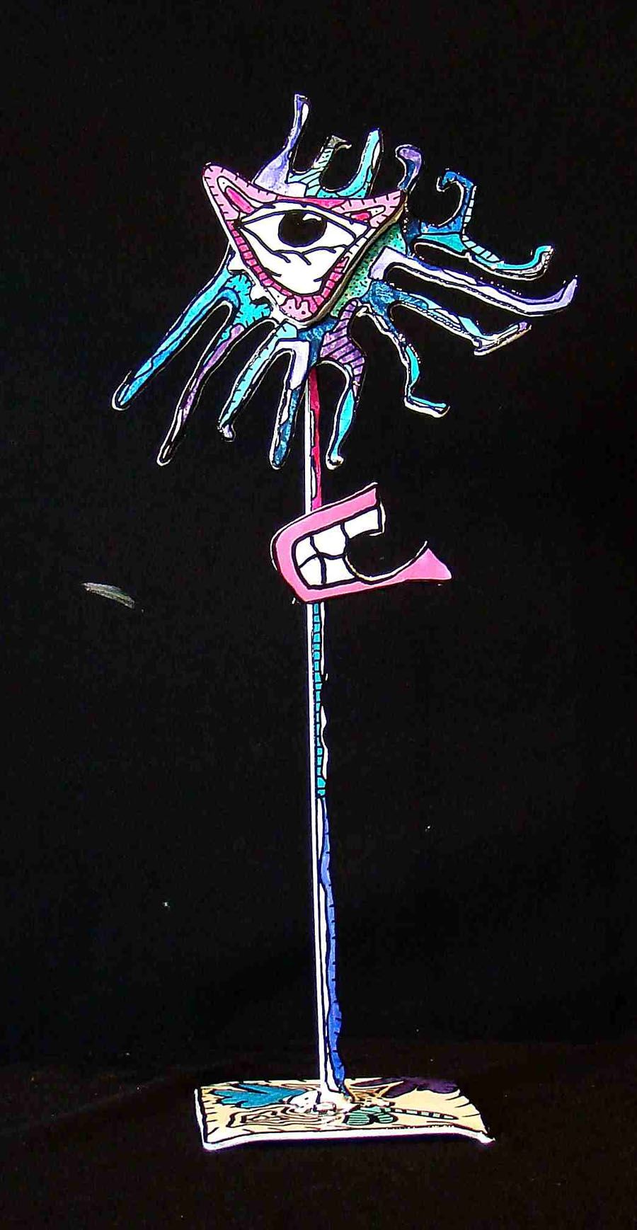 Sculpture graphique petit format SERIE MON OEIL – MICHADU – 43 × 12 cm