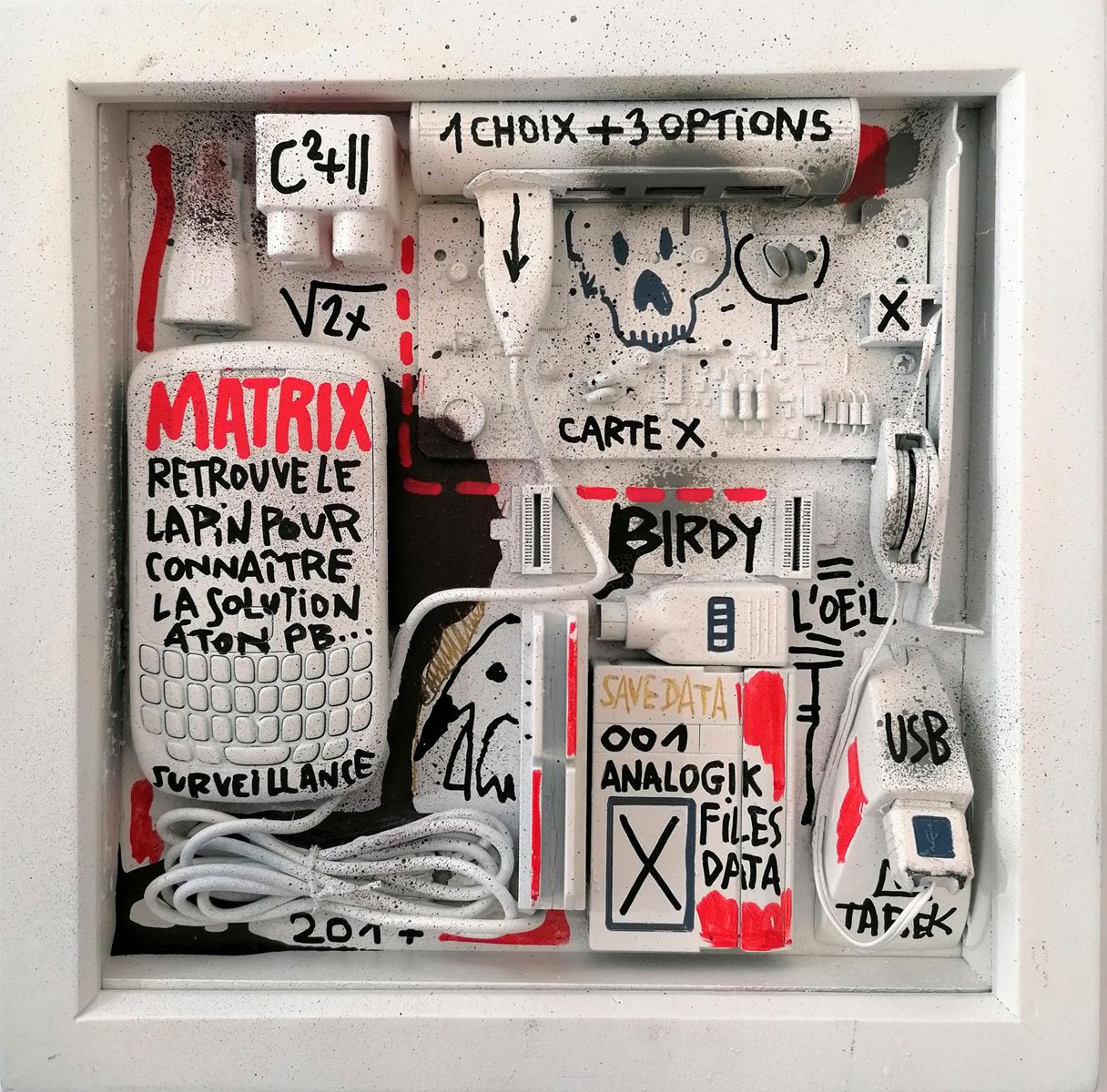 Sculpture graphique petit format MATRIX – TAREK – 24 × 24 cm
