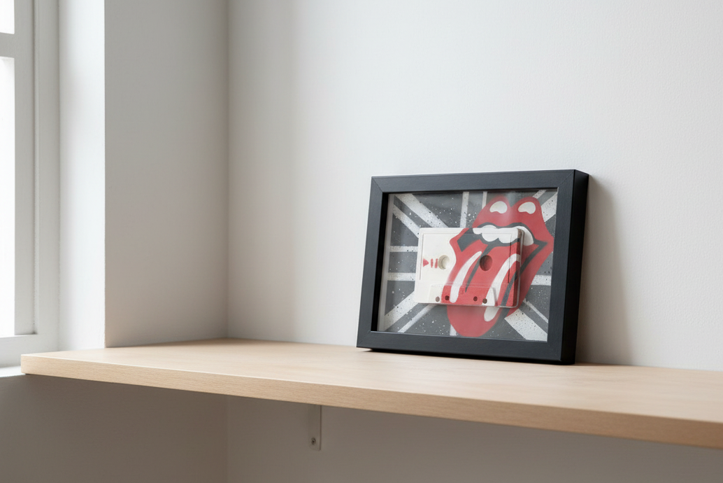 Sculpture Dirty Work - Rolling Stones de MR MELODY dans un intérieur – 15 × 20 cm