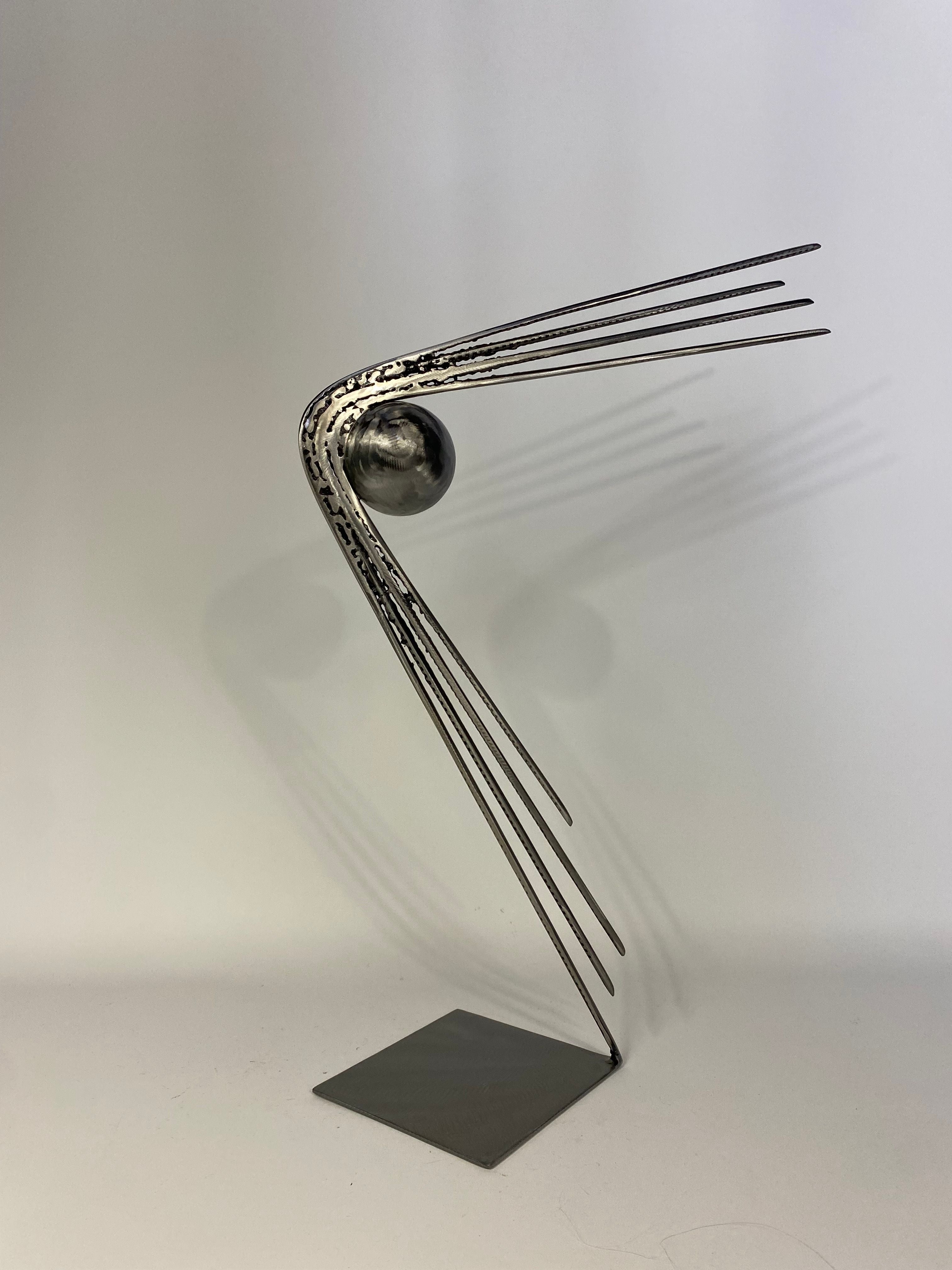 Sculpture petit format gris IMPACT – SERGE GUARNIERI – 36 × 55 cm