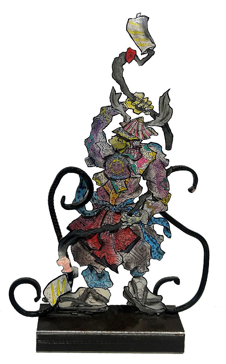 Sculpture de EMER a pour titre Samourai style graphique dim : EMERprix:280