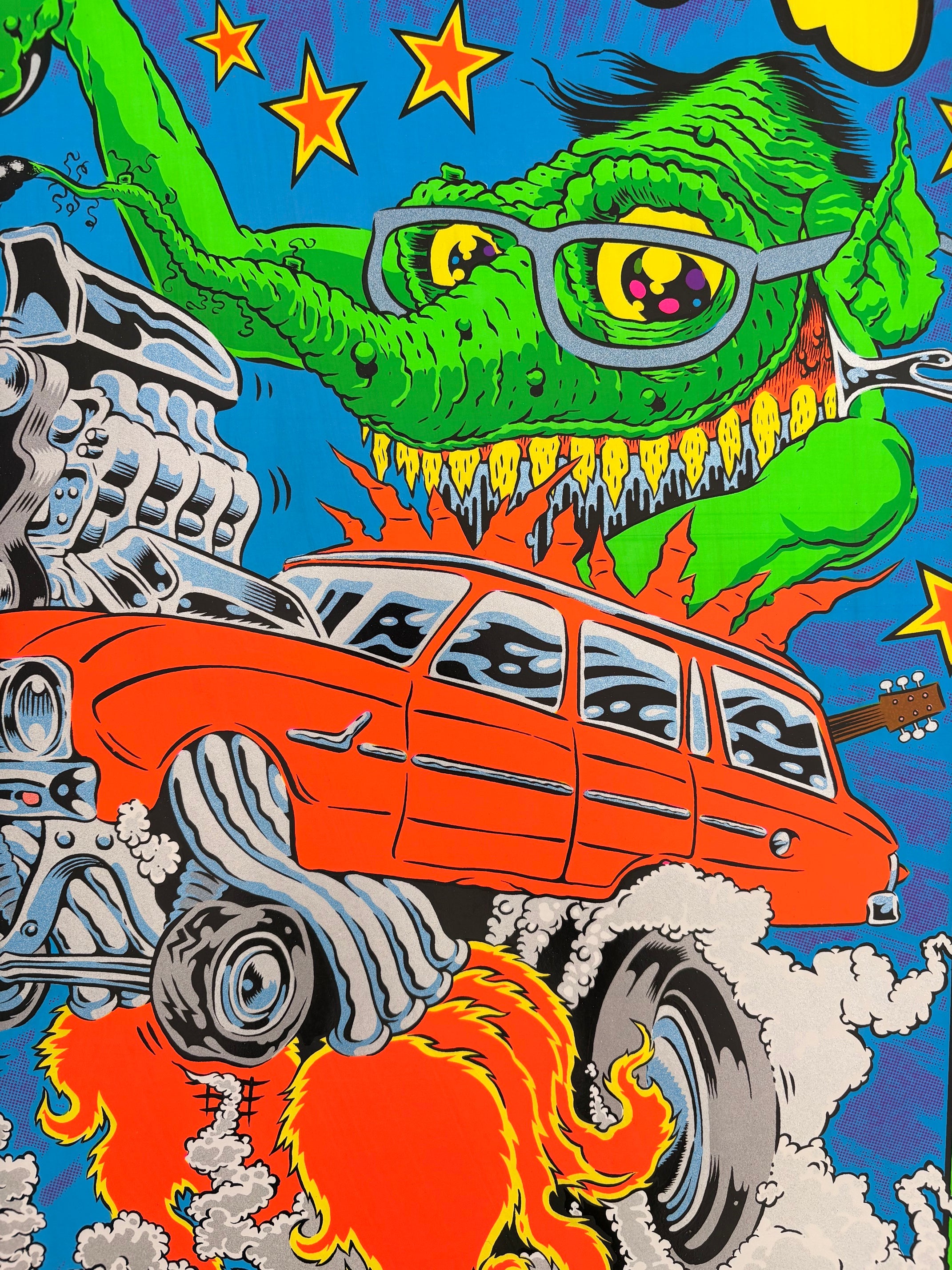 Serigraphie FOUR SLICKS 2006 de CHUCK SPERRY dans un intérieur – 89 × 59 cm